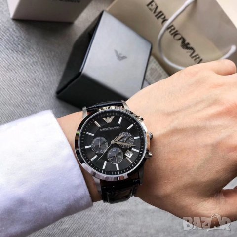 мъжки часовник Emporio Armani AR2447 Renato Classic Black -45%, снимка 2 - Мъжки - 39886827