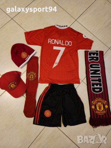 Роналдо Манчестър Шапка + Тениска и шорти 2023 Комплект Детско до 16г, снимка 3 - Футбол - 38686796