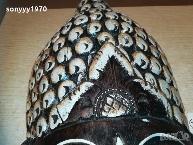 ГОЛЯМА маска стенна от дърво Буда декорирана 0311202206, снимка 4 - Колекции - 30664495