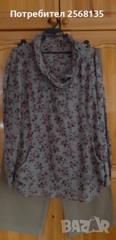 Уникален СЕТ 3 Части–Сако Лен+Панталон Лен+Туника Памук–заедно и поотд, снимка 8 - Костюми - 38359490