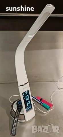ВИДЕО * OttLite Wellness Настолна лампа, ClearSun LED, часовник, термометър, Wireless Charging, снимка 7 - Настолни лампи - 55883676