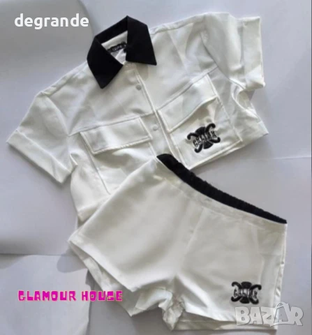 Комплект 2 части в бяло черно и синьо, снимка 5 - Спортни екипи - 50814497