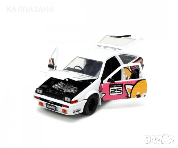 Aggretsuko 1986 Toyota Trueno AE86 1:24 253255056, снимка 3 - Коли, камиони, мотори, писти - 49004128