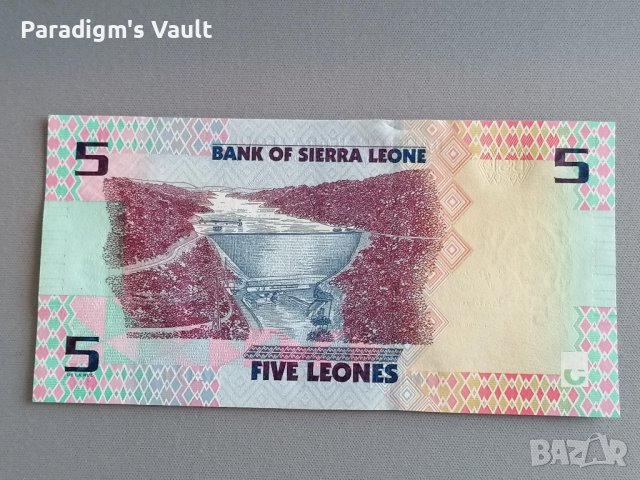 Банкнота - Сиера Леоне - 5 леонес UNC | 2022г., снимка 2 - Нумизматика и бонистика - 42898054