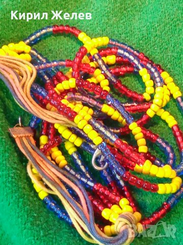 СТАРО МЪНИСТЕНО КОЛИЕ ОГЪРЛИЦА РЪЧНО НИЗАНИ ЦВЕТНИ МЪНИСТА 22834, снимка 11 - Колиета, медальони, синджири - 33434867