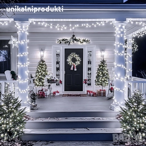 външни коледни лампички 50м макара с флаш ефект студено бял 500 диода , снимка 2 - Лед осветление - 52264038