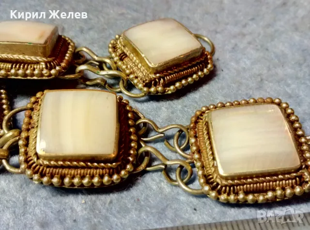 Стара СЕДЕФЕНА ОРИЕНТАЛСКИ ЕТНО СТИЛ ГРИВНА от ТИБЕТСКО СРЕБРО / САЧАН / БРОНЗ Ръчна РАБОТА 48779, снимка 5 - Антикварни и старинни предмети - 48148987