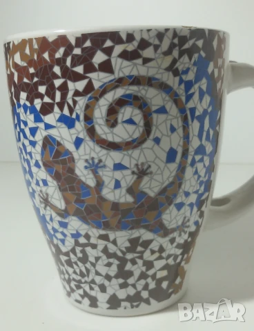 Чаша с мозайка с пеперуда и гущер