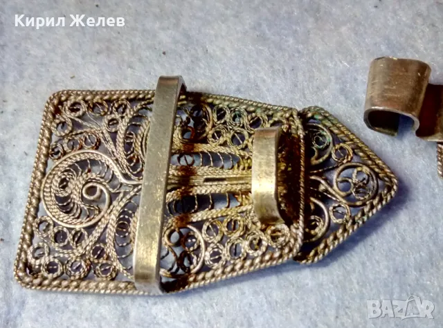 ВЪЗРОЖДЕНСКИ МАЙСТОРСКИ ФИЛИГРАННИ СРЕБЪРНИ ПАФТИ За ЕТНОГРАФСКО КОЛАНЧЕ ВИСОКА ПРОБА СРЕБРО 47559, снимка 6 - Антикварни и старинни предмети - 48473990