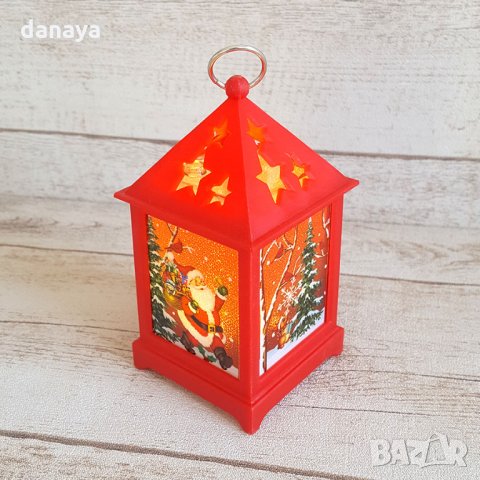 1797 Малък коледен фенер с Дядо Коледа светеща коледна украса, снимка 9 - Декорация за дома - 30705366
