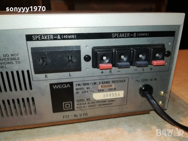 WEGA R350SH 350watt receiver-made in west germany 1509211958, снимка 11 - Ресийвъри, усилватели, смесителни пултове - 34145809
