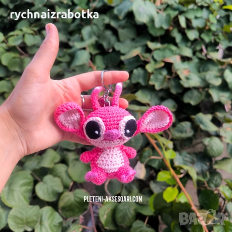 Плетен ключодържател Ейнджъл-Стич, снимка 2 - Други - 52342211