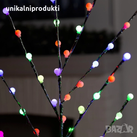 150см коледно светещо дърво с 85 LED топки многоцветна светлина 