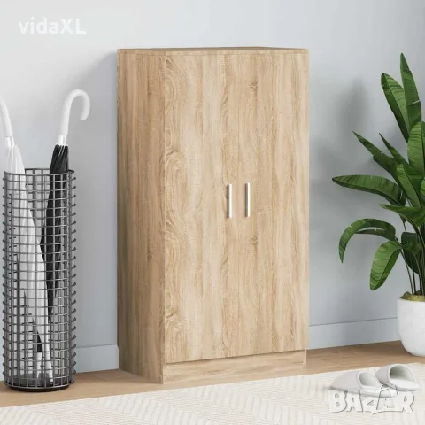 vidaXL Шкаф за обувки, 7 рафта, дъб, снимка 2 - Шкафове - 56146407