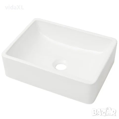 vidaXL Керамична мивка, бяла, 41x30х12 см