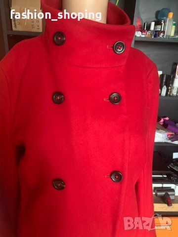 Кокетно късо червено палто Marc O'Polo (вълна и кашмир), размер 36, снимка 3 - Палта, манта - 39008929