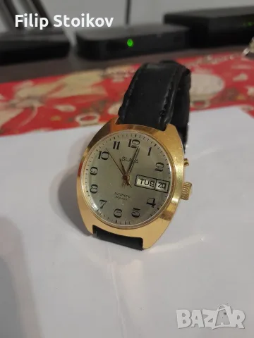 Позлатен часовник Слава автомат .