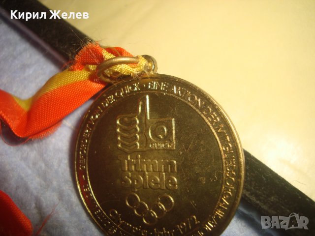 СТАР РЯДЪК КОЛЕКЦИОНАРСКИ СПОРТЕН ПОЗЛАТЕН БРОНЗОВ НЕМСКИ МЕДАЛ с ЛЕНТА 30637, снимка 6 - Антикварни и старинни предмети - 37954887