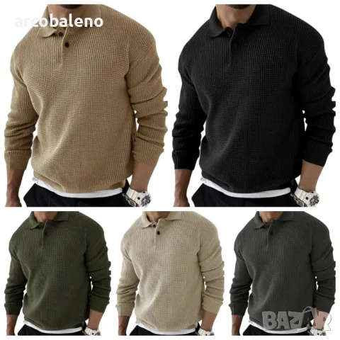 Мъжка модна преходна блуза  с дълъг ръкав, 5цвята 