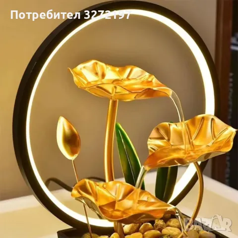 USB 3-степенен релаксиращ настолен,водопад-фонтан,LED пръстеновидна светлина, снимка 6 - Декорация за дома - 48785551
