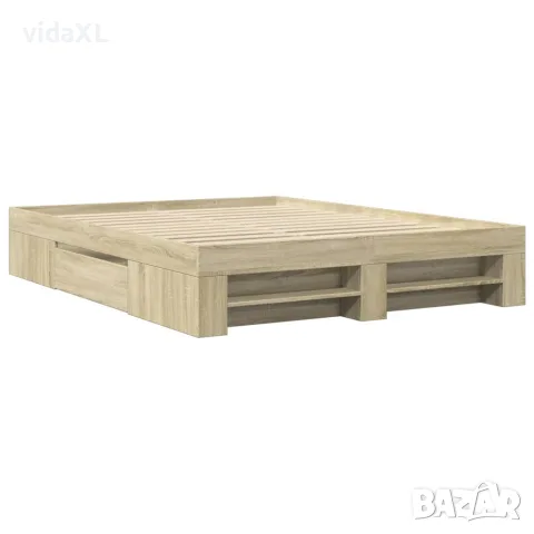 vidaXL Рамка за легло без матрак сонома дъб 160x200 см инженерно дърво, снимка 3 - Спални и легла - 56146900