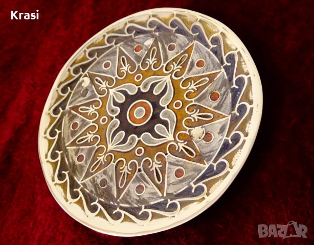 Бронзова чиния Cloisonne,Клоазоне, снимка 3 - Антикварни и старинни предмети - 38459860