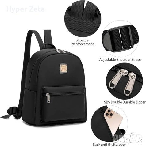 Дамска черна раница Cute Backpack модерна и удобна, снимка 6 - Чанти - 54155167