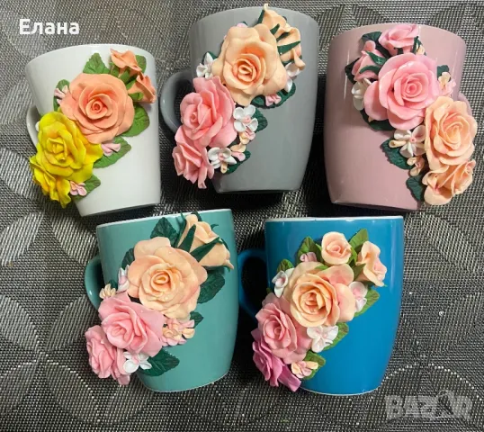 Чаши с полимерна глина, снимка 3 - Ръчно изработени сувенири - 38459326