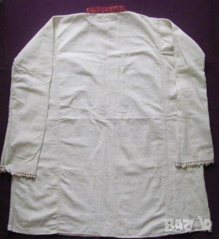 19 век Фолк Арт Мъжка Памучна Риза, снимка 9 - Антикварни и старинни предмети - 35194883