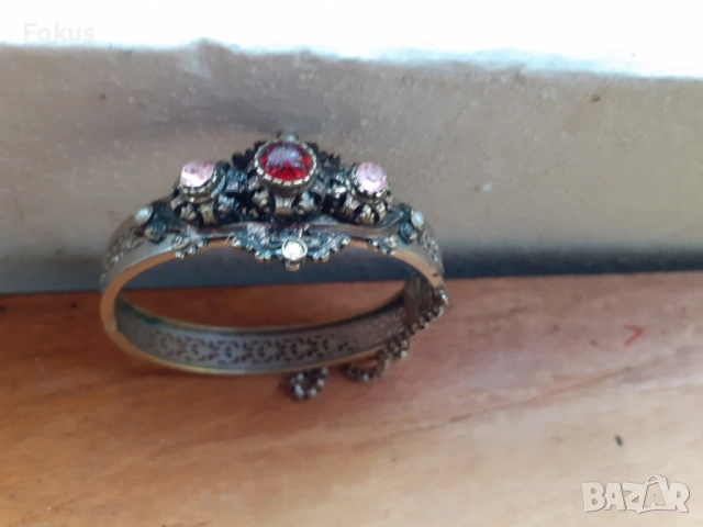 Старинна дамска гривна накит, снимка 6 - Антикварни и старинни предмети - 53273542