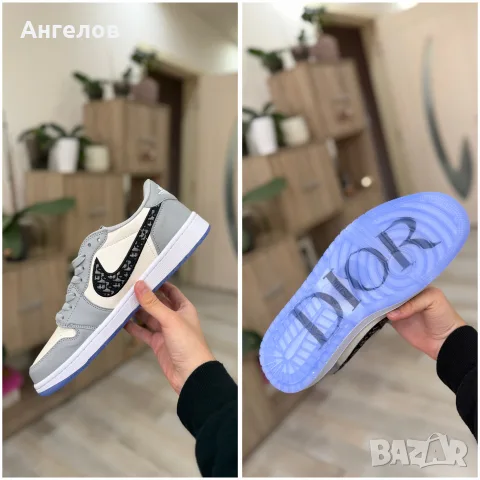 Air Jordan 1 Low x Dior – Сиво и бяло, размер 45