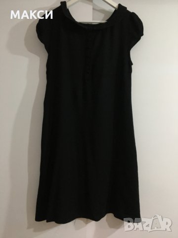 Маркова Н&М рокля с къс ръкав, джобове и ефектна якичка в черно