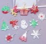 2 вид - 9 Коледни фигурки висулки силиконов молд форма фондан смола глина гипс шоколад бижу обеци, снимка 3
