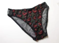 М черни тюлени бикини с червени бродирани цветя , снимка 4