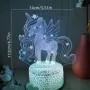 Холограмна 3D LED лампа Еднорог - дистанционно управление 16 цвята+други режими на управление, снимка 6