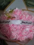 Кошница от сатенени рози , снимка 8