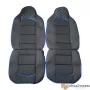 Комплект универсални калъфи за предни седалки - 2бр/к-т - черно със синьо, снимка 2
