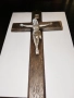 Античен посребрен  немски католически стенен кръст – Franz Fengler, Breslau (1890–1925) Размер 30/17, снимка 3