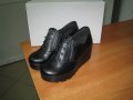 Дамски обувки м.125 естествена кожа черни