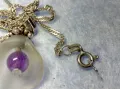 СРЕБЪРЕН ПЕНДАНТ ЦВЕТЕ КАМБАНКА с ВЕНЕЦИАНСКО СТЪКЛО МУРАНО и АМЕТИСТ с ВЕРИЖКА от СРЕБРО 925 49763, снимка 3