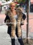 Зимно дамско яке с естествен пух лисица и огромна качулка, снимка 4