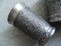 № 7452 комплект 4 броя стари малки метални чашки - REIN ZINN  - SKS design  - релефни орнаменти , снимка 4