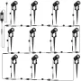 AIMHEIM Комплект от 12 градински прожектора спот LED топло бяло 3 W градинско осветление декорация, снимка 1
