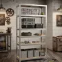 Метален стелаж с 5 рафта – 875 кг товароносимост, 180 × 90 × 30 см, сребрист, снимка 1
