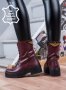 Равни боти - бордо ЕСТЕСТВЕНА кожа - 101, снимка 4