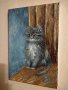 Картина "То, котето" 20/30 см., снимка 1 - Картини - 44213735