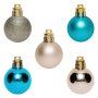 20 броя Комплект коледни топки, Тюркоаз и Шампан, 3см, снимка 2