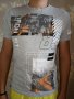 Infinity S,M- Сива памучна тениска с щампа и гумиран надпис 