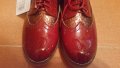 Дамски ежедневни обувки от червен лак с връзки , снимка 1