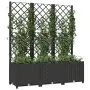 vidaXL Градинска саксия с решетка, черна, 120x40x136 см, полипропилен, снимка 3